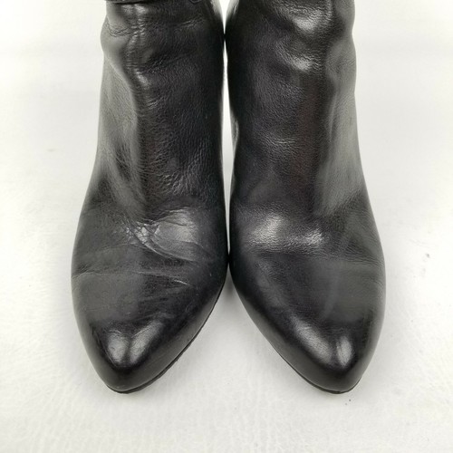 Boutique 9 Mila Womens Boots Black Leather Mid Calf Heels Zipper Size 8 - Picture 6 of 10