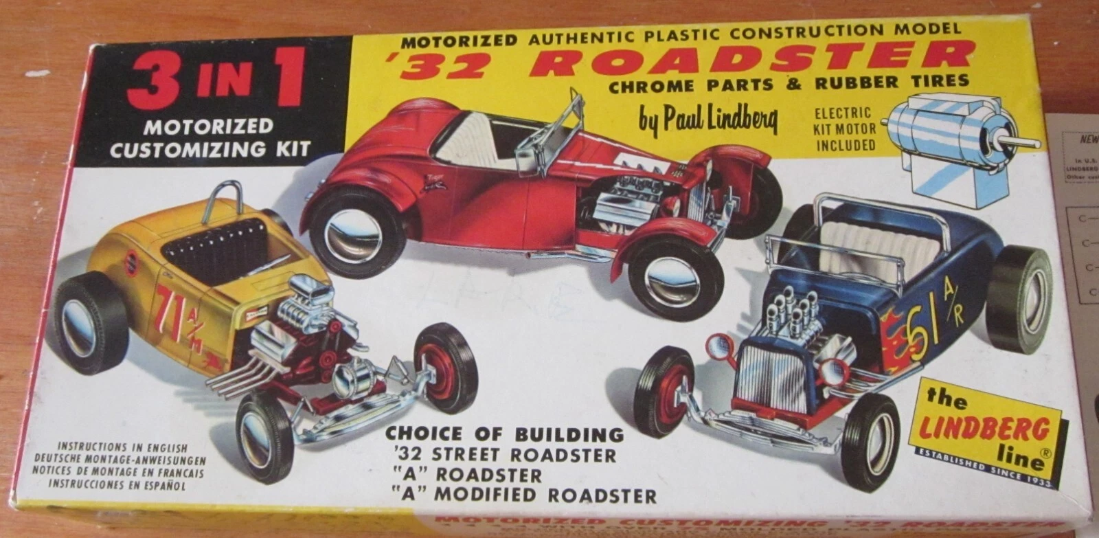Lindberg 1932 Ford A / B Roadster Kit #612M in Box 1960s Issue Hot Rod No Motor - Picture 1 of 7
