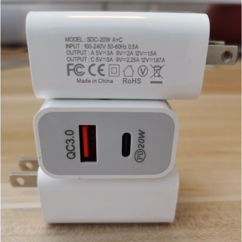 2Pack 20W Power Adapter USB-C PD QC 3.0 Quick Wall Charger For iPhone Samsung LG - Image 2 of 4