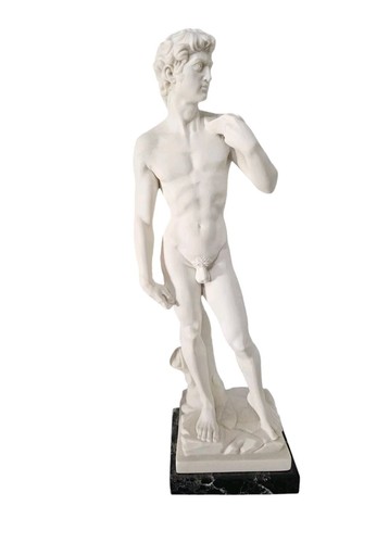 David Of Michaelangelo Vintage Statue A. Santini Made In Italy 12" Rare Signed