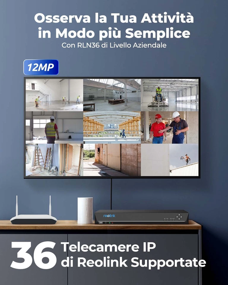 Reolink RLN36 NVR 36 Canali PoE Sistema Videosorveglianza 3 Slot per HDD 12MP - Immagine 2 di 4