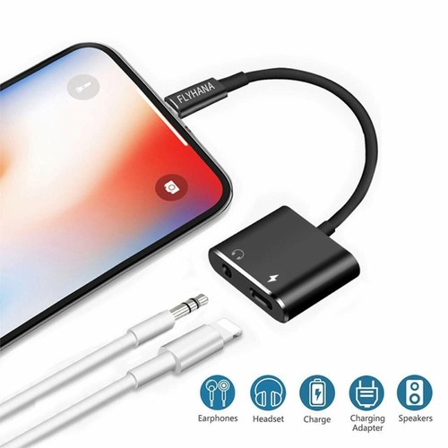 FLYHANA Adattatore Cuffia 3,5mm Connettore Jack Caricabatterie AUX iPhone 8  7 X | eBay