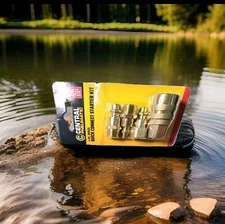 Brass Industrial Quick Coupler connect starter kit , 4 Pc.Brass