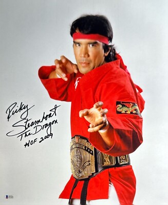 Ricky Steamboat 直筆サイン色紙 WWE HOF Ricky Steamboat Signed 16x20 Photo WWE 'The Dragon' 'HOF 2009' BAS