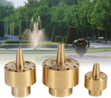NEW 1/2" Inlet Bronze 3 Tier Spray Fountain Nozzle - up to 11'+ Tall x2 PIeces!