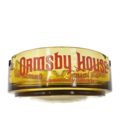 Casino Ashtray Ormsby House  Retro Amber Glass Carson City Nevada EUC