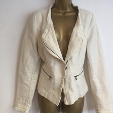Ladies Jacket Size 10 Cream Olsen Bnwot 20% Linen 89% Cotton Immaculate Pockets