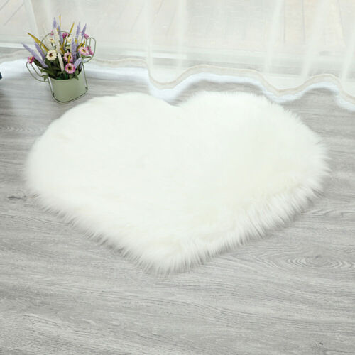 Heart Shaped Fluffy Rug Shaggy Carpet Bedroom Living Room Decorative Floor Mats - Picture 5 of 12
