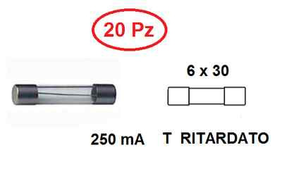 20A 250V 5x20MM Fusibile Vetro Fast Blow 20 Amp 250 San Marino - Foto 3