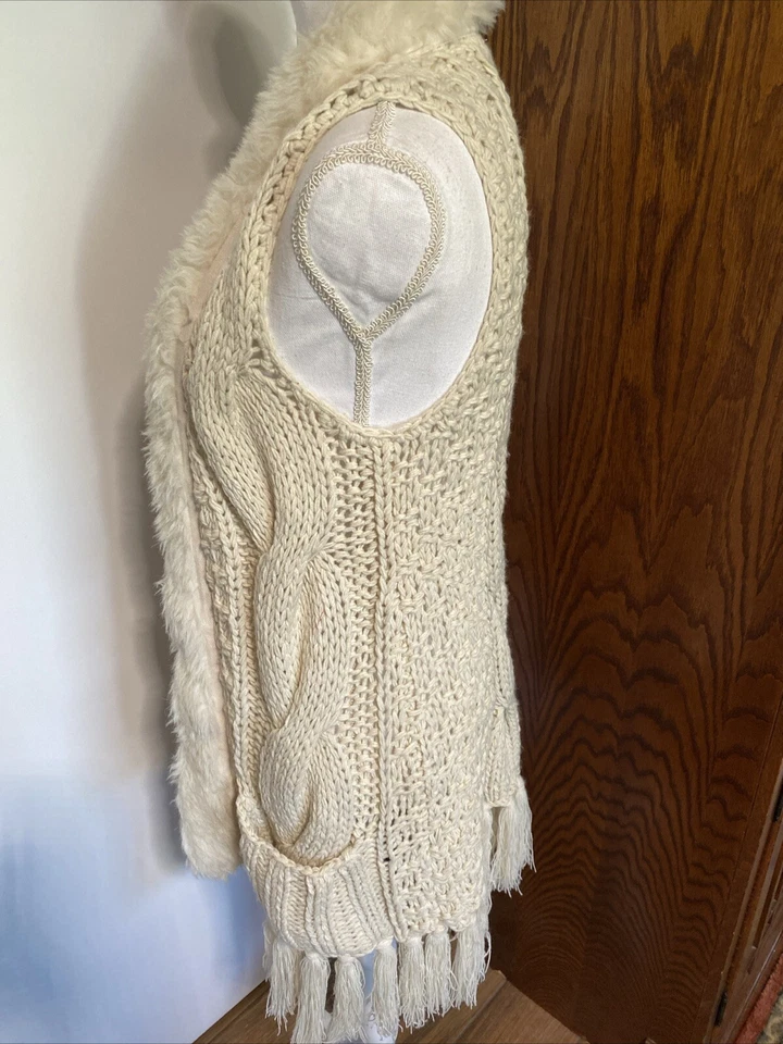 Buffalo David Bitton женщин коренастый вязаный свитер жилет с отделкой из искусственного меха размер L - Изображение 2 из 4