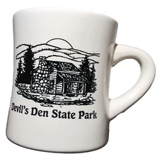Devil's Den State Park Coffee Mug Cabin Heavy Diner Style 10 oz M Ware China