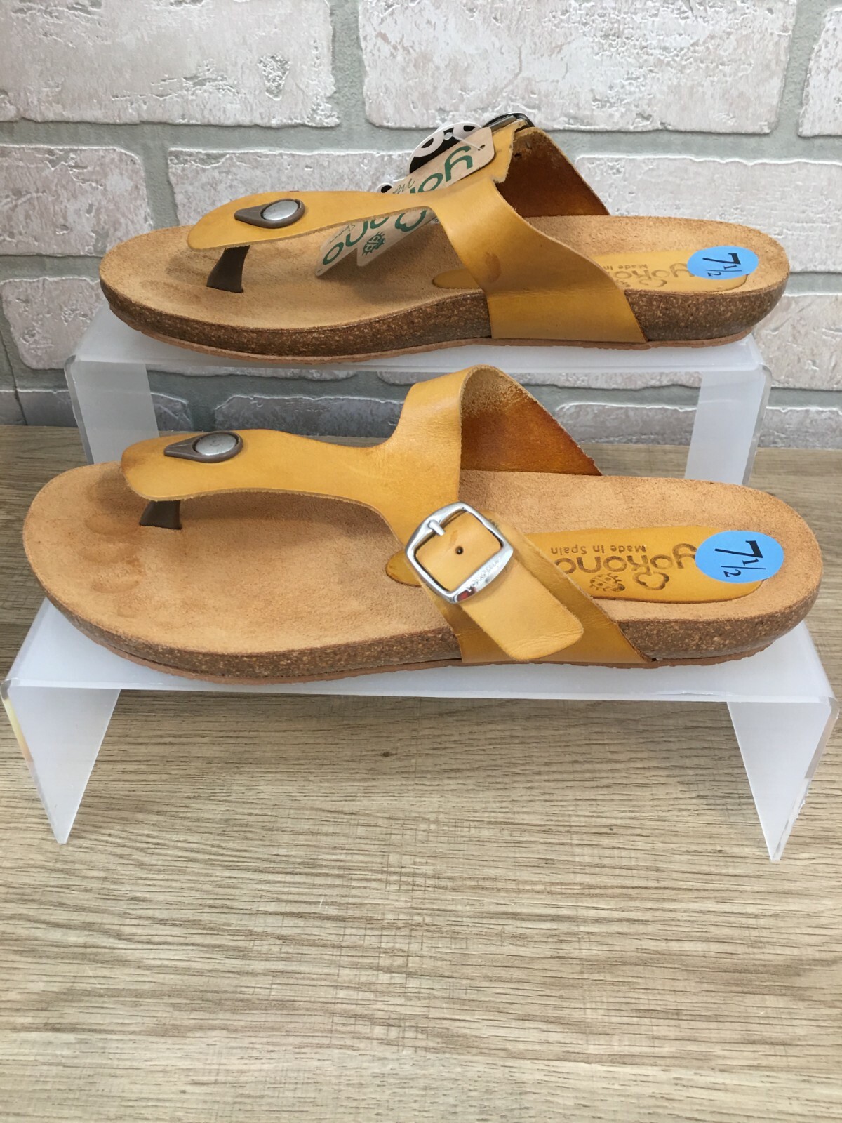 Sandalias Yokono Talla 7.5 Tanga Sandalia Vaqueta Mostaza Ibiza