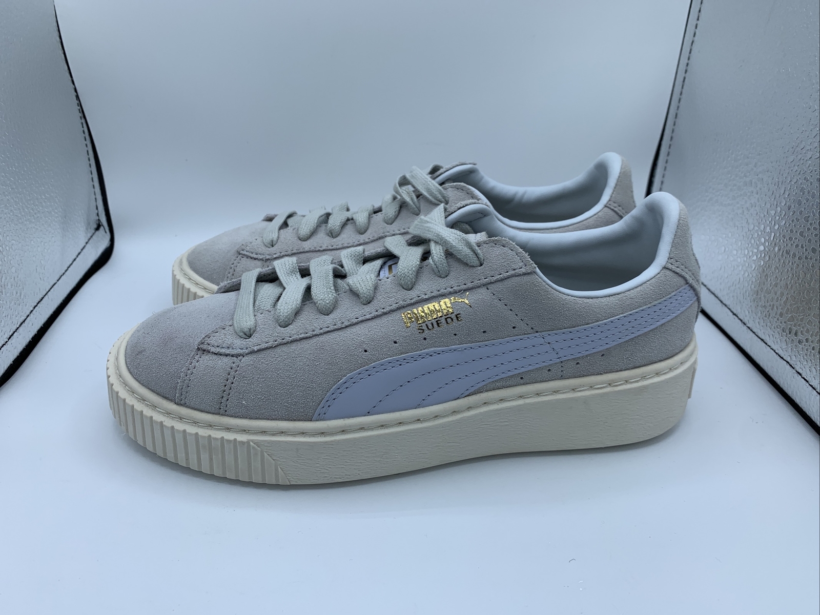 puma suede platform halogen blue