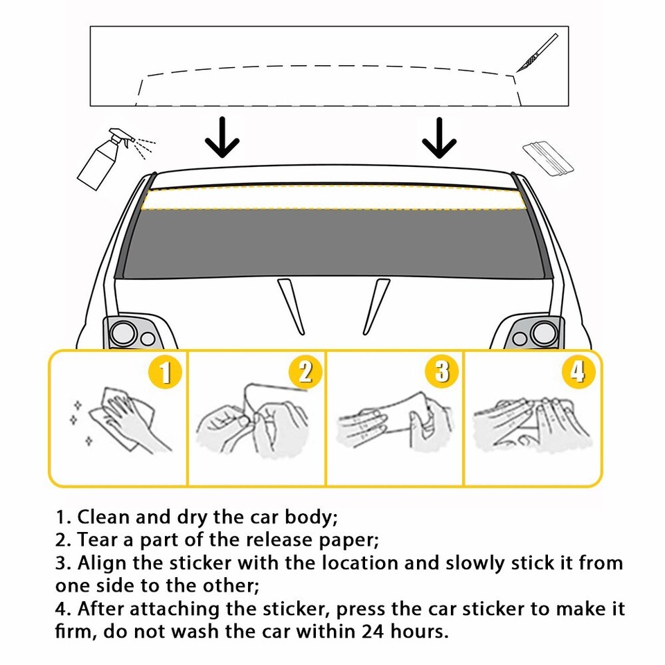 Universal Windshield Banner Gloss Red Vinyl Decal Sun Visor Strip 60"x8