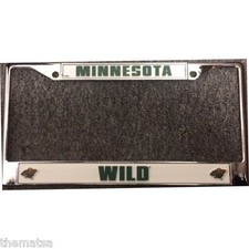 MINNESOTA WILD TEAM LOGO NHL CHROME LICENSE PLATE FRAME MADE IN USA