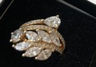 Vintage Milor, made in Italy CZ Leaf Motif pinky ring. — photo 4