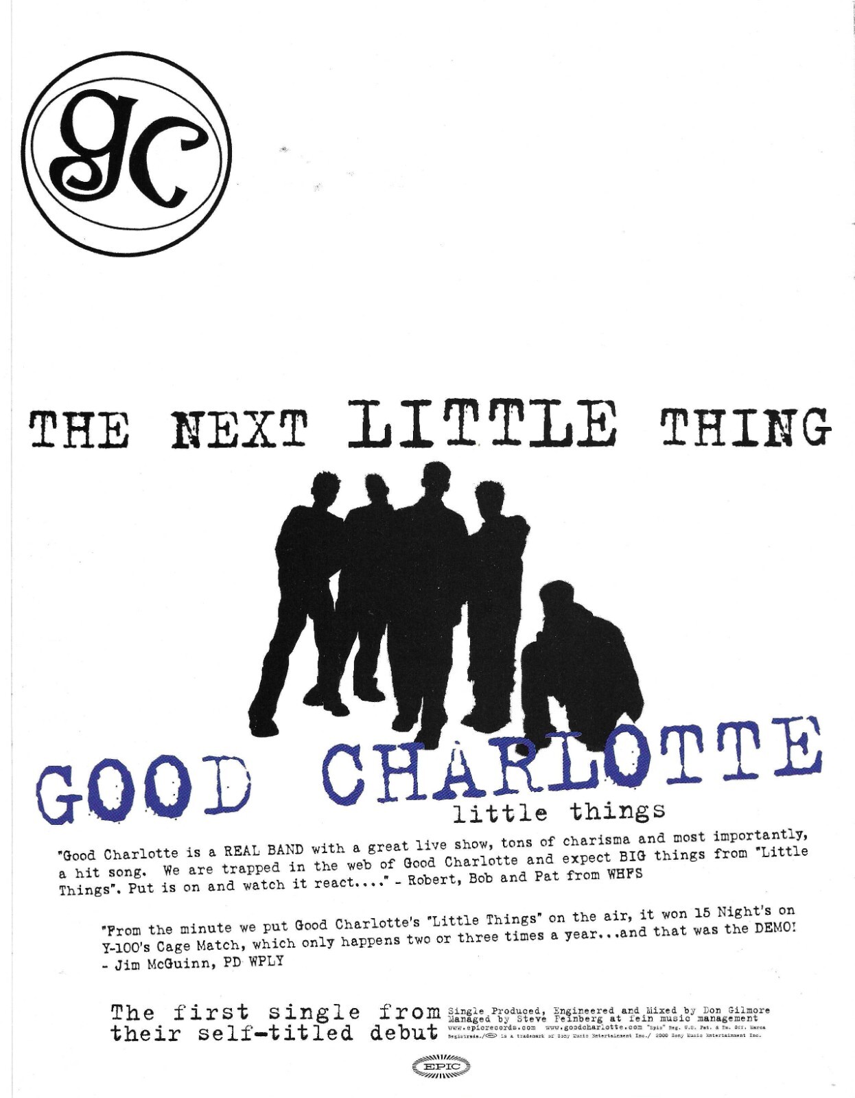 GOOD CHARLOTTE & BON JOVI Rare PROMO TRADE AD Poster for 2000  8.5x11 MINT