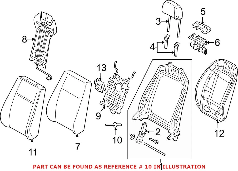Genuine OEM Seat Lumbar Support Cushion Hardware Kit For VW/Audi 