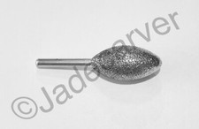 Diamond Small Oval Burr; 80, 120, 220, 400 or 600 grit