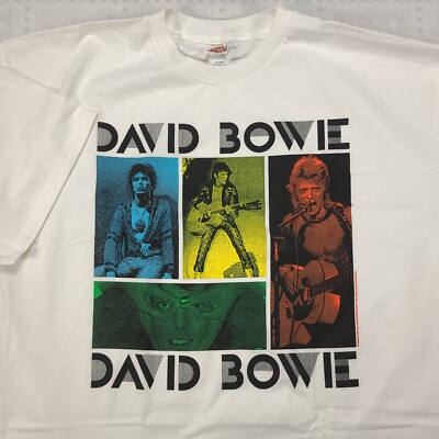 David Bowie Picture Collage T Shirt Size XXL 2XL New White Ziggy Stardust Q14