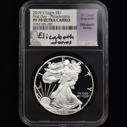 2019-S $1 PROOF SILVER EAGLE ✪ NGC PF-70 ✪ COIN FIRST DAY PHILADELPHIA JONES 202