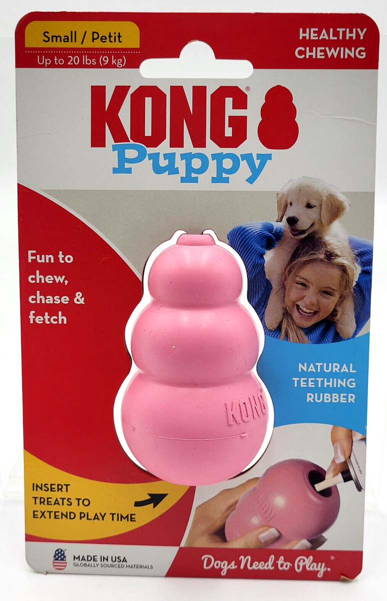 Kong Puppy Teething Small Pink Teeth Cleaning Treat Stuffable Dog