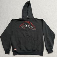 Vintage Universal Studios Embroidered SPIDER-MAN Black Sz S Hoodie Sweatshirt