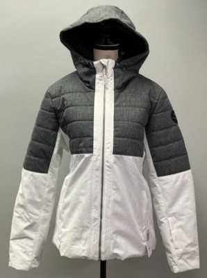 Obermeyer Traverse Women's Size 14 White/Gray Puffer Jacket NWT