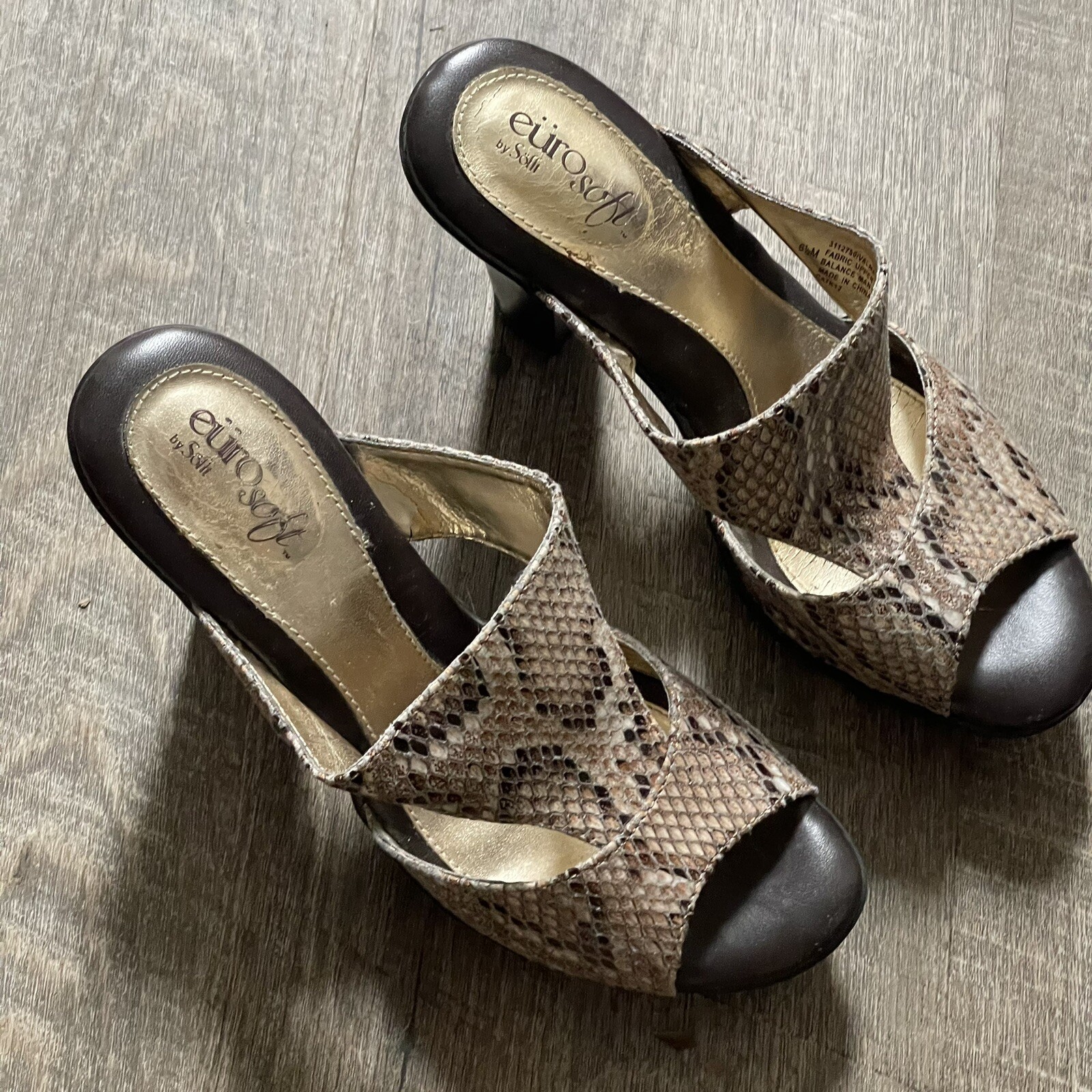 EURO SOFT by SOFFT Womens Snakeskin style Heels Slip on Shoes Size 6.M  cushioned | eBay