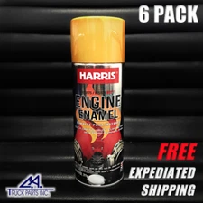 CAT YELLOW Engine Spray Paint, Harris Heat Resistant Engine Enamel Motor 6 PACK