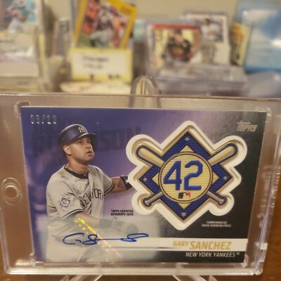 2018 Topps Gary Sanchez Jackie Robinson Patch Autograph JRP-GA
