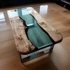 For Sale Handmade Epoxy Resin Table - Live Edge Custom Epoxy Table - Modern arts