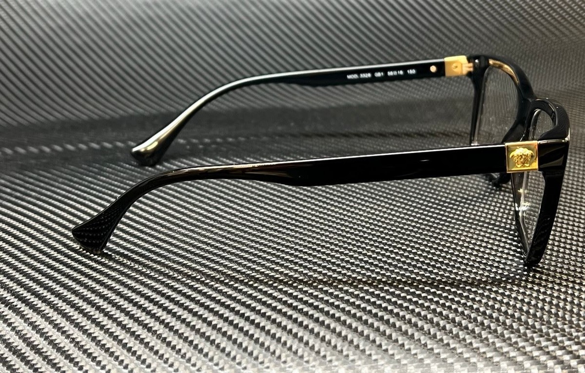 VERSACE VE3328 GB1 Black Gold Men's 56 mm Eyeglasses | eBay