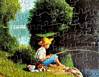 RARE Vtg Milton Bradley Good Old Days Puzzle 500 pc OLD BRIDGE