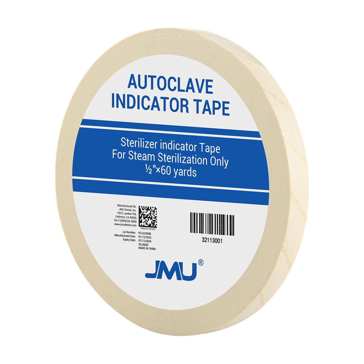 Autoclave Sterilization Indicator Tape - 1/2" X 60 Yards Roll For Dental & Medical Use