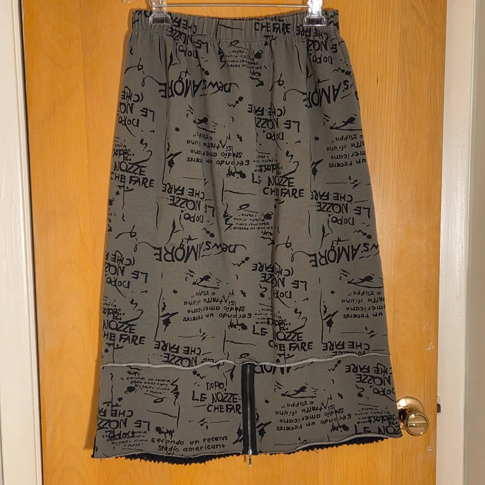 Maxi Falda Chalet Et Ceci Polar Talla L Verde Francés Graffiti Lagenlook Artística Foto 2 de 4