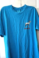 Sea Dog T Shirt Florida Keys Islamorada S#@T Happens Blue Sparky Dalmatian Large