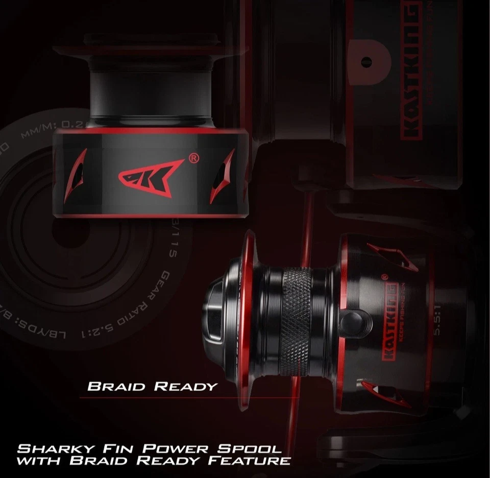 Carrete de pesca giratorio KastKing Sharky Baitfeeder III 4000 5,5:1 11BB + 2 carretes Foto 4 de 4