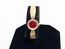 Vintage $14,000 RED MOP .50ct VS G Diamond 14k Yellow Gold Ladies Watch SERVICED