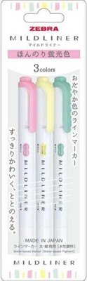 ZEBRA Mildliner WKT7-3C-N Fluoreszenzstift (leicht fluoreszierend, 3 Farben)