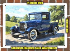 Metal Sign - 1929 Ford Model A Pickup 3 Watercolor - 10x14