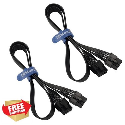COMeap PCIe Cable for Seasonic PSUs 8 Pin to 6+2 Pin (2-Pack)