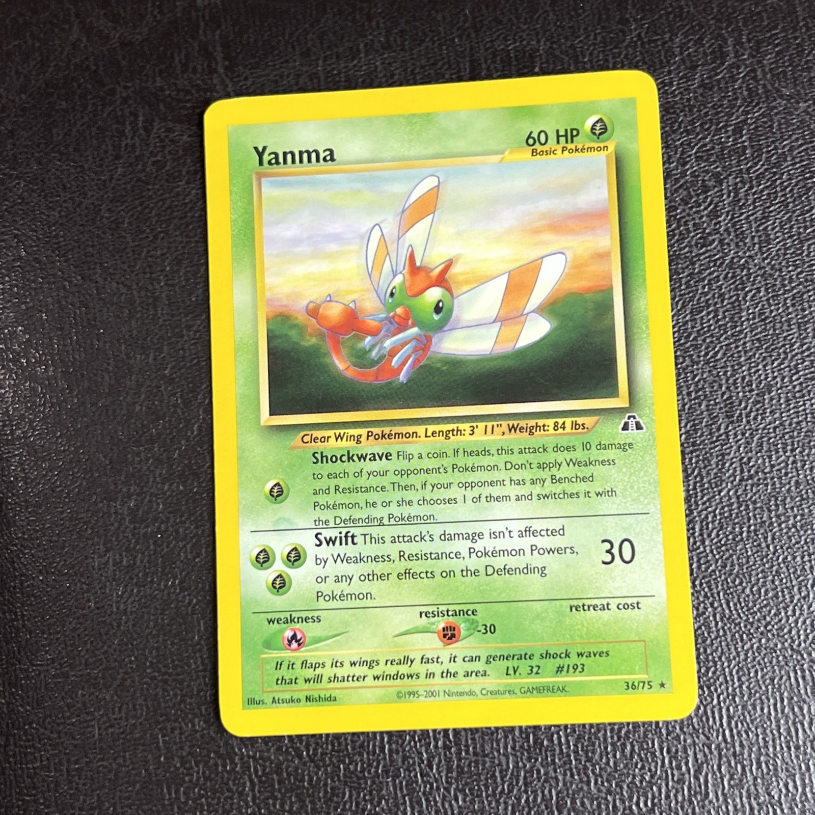 Yanma 36/75 Neo Discovery Rare Pokemon Card