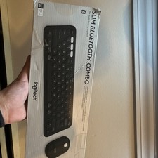 Logitech Slim Bluetooth Combo Keyboard and Mouse, Black, Bluetooth, Multi-Device