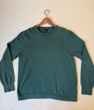 J Crew Sweater Green Crewneck Pullover Lightweight Knit Classic Mens LARGE