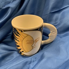 Tazza caffè vintage 1993 Vitromaster GALAXY Sun Moon Stars manico luna celeste