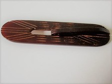 Vintage Art Deco Narrow Dark Brown Red Celluloid Plastic Buckle 7/8 x 4 In. KJ