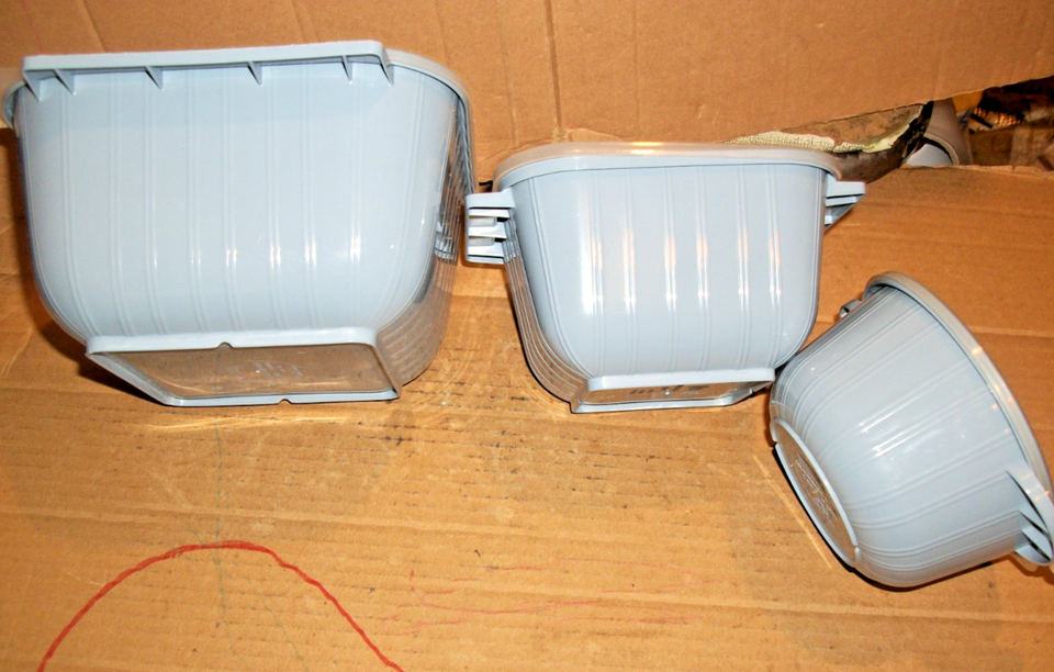 3 Vintage Anchor Hocking Plastic Microwave Cooker Dish/Bowls With Lids ...