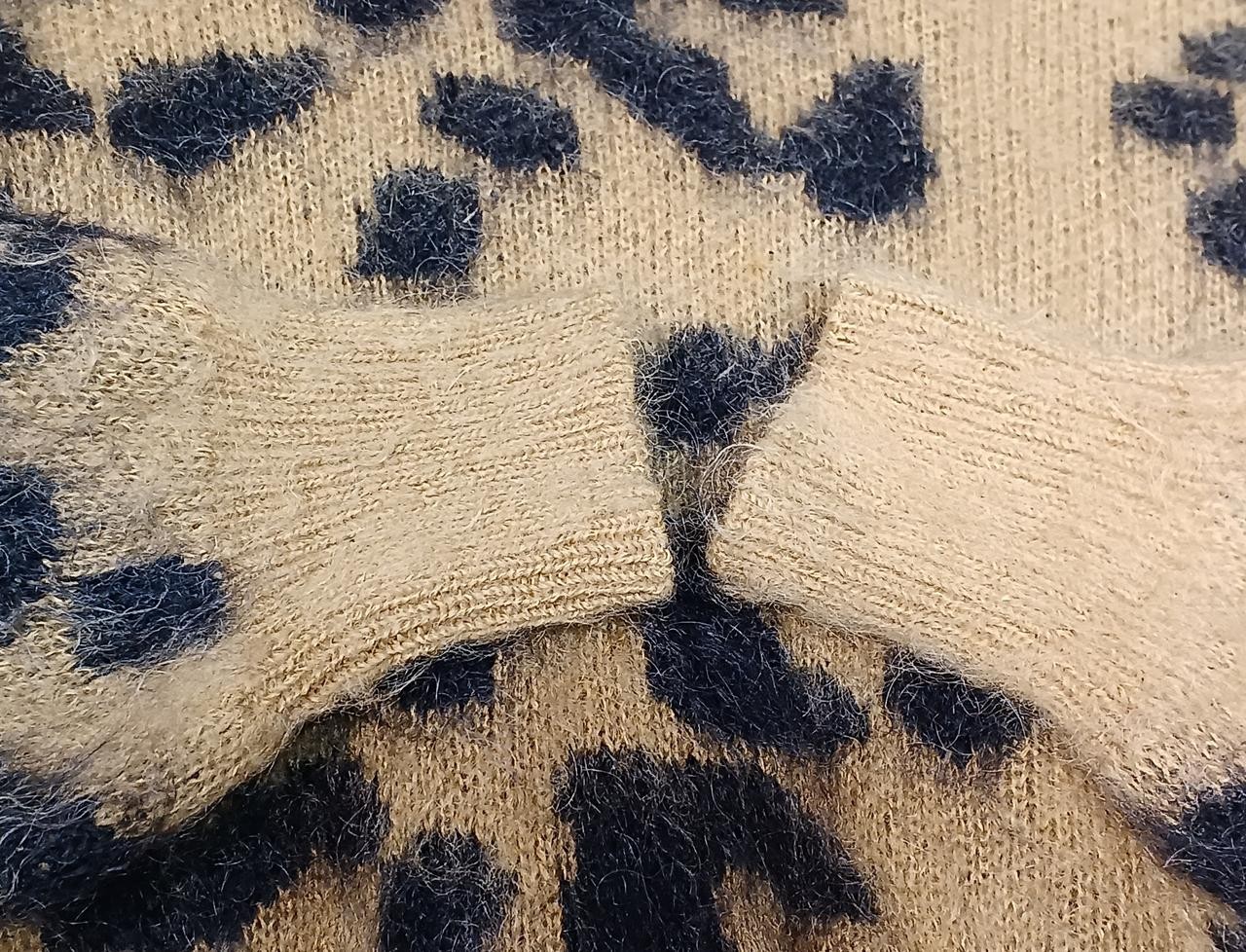 TOGA PULLA Leopard Pattern Knit Wool Stained Desi… - image 3