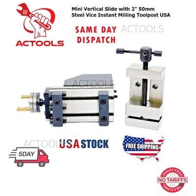 NEW Mini Vertical Slide with Steel Vice Instant Milling Tool post 2'' 50mm US